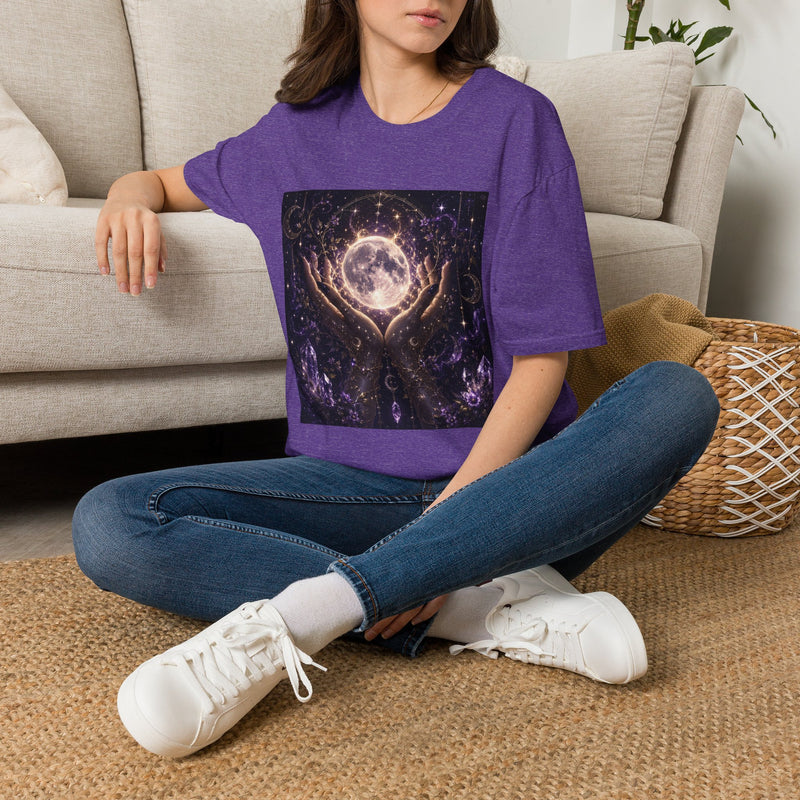 Celestial Moon Magic T-Shirt – Mystical Hands & Glowing Full Moon Graphic Tee | Enchanted Fairycore Fantasy Shirt | Fairy Dust & Moonbeams Gift