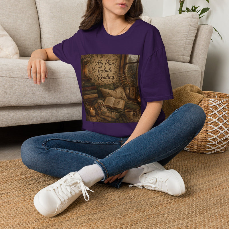 My Plans Include Reading T-Shirt – Cozy Book Lover Graphic Tee | Funny Literary Quote Shirt | Reader Gift from The Bookworm’s Hideaway
