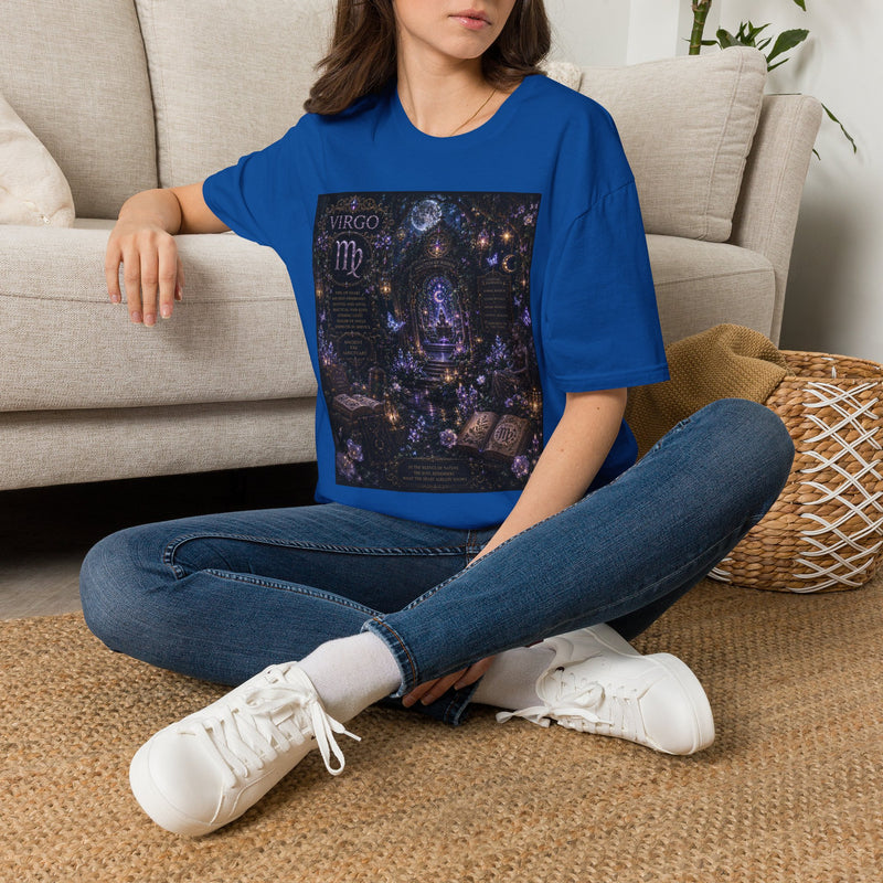 Virgo Celestial Magic Altar T-Shirt – Mystical Zodiac Astrology Graphic Tee | Witchy Moon Magic Fantasy Shirt | Virgo Horoscope Gift