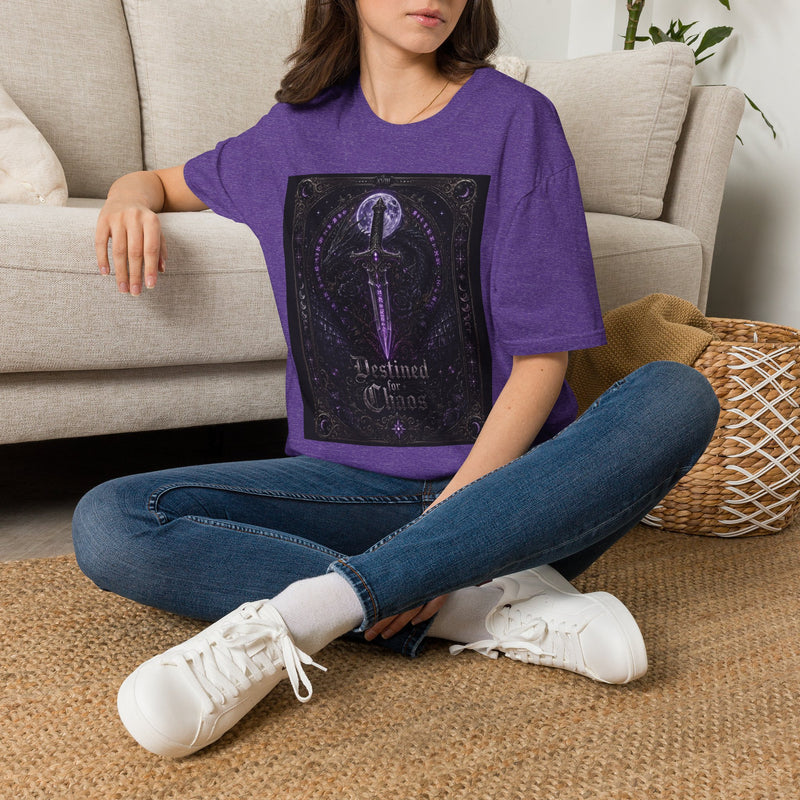 Destined for Chaos T-Shirt – Dragon and Dagger Fantasy Graphic Tee | Dark Gothic Sword Shirt | Fangs & Fairy Tales Gift