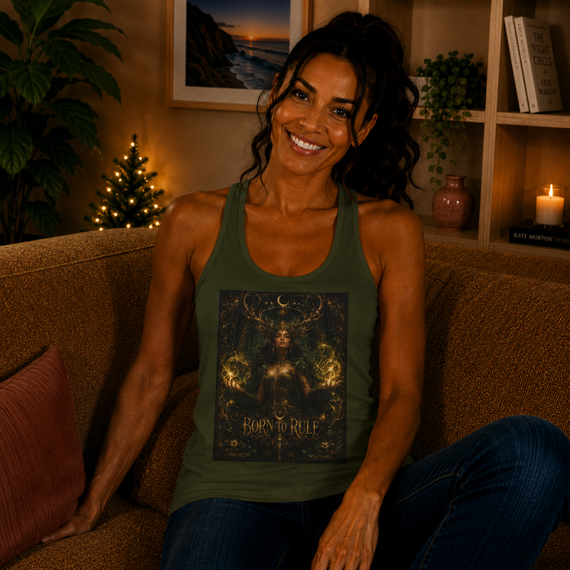Born to Rule Tank Top – Enchanted Forest Queen Fantasy Graphic Tank | Dark Fae Goddess Summer Top | Fangs & Fairy Tales Gift