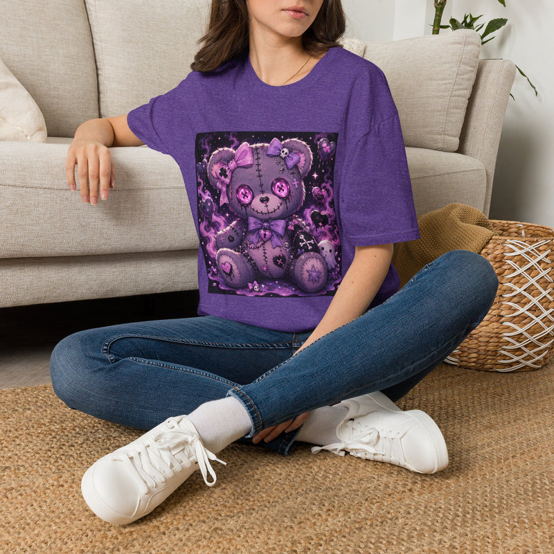 Kawaii Creepy Teddy Bear T-Shirt – Pastel Goth Plush Bear Tee with Button Eyes & Spooky Cute Aesthetic