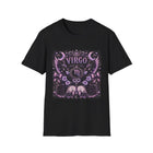 Virgo Celestial Gothic Crest T-Shirt – Mystical Zodiac Astrology Graphic Tee | Floral Fantasy Emblem Shirt | Virgo Horoscope Gift