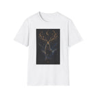 Celestial Stag T-Shirt – Moonlit Deer with Glowing Antlers Graphic Tee | Mystical Woodland Fantasy Shirt | Nature Lover Gift