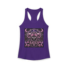 Aries Zodiac Crest Tank Top – Mystical Astrology Emblem Graphic Tank | Pink Celestial Ram Symbol Summer Top | Aries Horoscope Gift