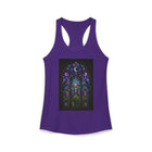 Stained Glass Mushroom Tank Top – Cannabis and Magic Mushroom Graphic Tank | Psychedelic Gothic Window Summer Top | Enchanted Haze Gift