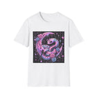 Pastel Goth Snake & Crescent Moon T-Shirt – Kawaii Gothic Serpent Tee with Roses & Celestial Aesthetic