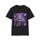 Pastel Goth Alien Girl T-Shirt – Kawaii Space Girl Tee with Skulls, Purple Hair & Spooky Cute Aesthetic