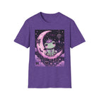 Kawaii Frog on Crescent Moon T-Shirt – Pastel Goth Cute Frog Tee with Pink Moon & Spooky Aesthetic