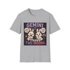 Gemini I Have Two Moods T-Shirt – Funny Zodiac Bunny Graphic Tee | Cute Astrology Meme Shirt | Gemini Horoscope Gift