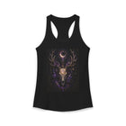 Mystical Deer Skull Tank Top – Crescent Moon & Antler Fantasy Graphic Tank | Whimsical Fairycore Summer Top | Fairy Dust & Moonbeams Gift