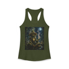 Mystical Mushroom Creature Tank Top – Cannabis and Magic Mushroom Graphic Tank | Psychedelic Moonlit Forest Summer Top | Enchanted Haze Gift