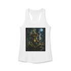 Mystical Mushroom Creature Tank Top – Cannabis and Magic Mushroom Graphic Tank | Psychedelic Moonlit Forest Summer Top | Enchanted Haze Gift