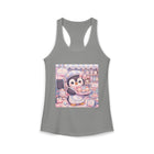 Kawaii Penguin Café Tank Top – Cute Pastel Penguin Bakery Graphic Tank | Adorable Dessert Lover Summer Top | Cutiecore Animal Gift