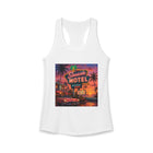 Seaside Motel Tank Top – Retro Neon Beach Graphic Tank | Vintage Coastal Sunset Summer Top | Tropical Vacation Gift