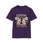 Gemini I Have Two Moods T-Shirt – Funny Zodiac Bunny Graphic Tee | Cute Astrology Meme Shirt | Gemini Horoscope Gift