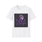 Celestial Wolf Moon T-Shirt – Purple Cosmic Wolf & Full Moon Graphic Tee | Mystical Night Sky Fantasy Shirt | Wolf Lover Gift