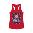 Pastel Goth Celestial Fox Tank Top – Kawaii Mystic Fox Tank with Crescent Moon & Cherry Blossoms