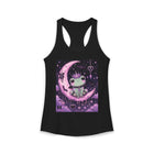 Kawaii Frog on Crescent Moon Tank Top – Pastel Goth Cute Frog Tank with Pink Moon & Spooky Aesthetic