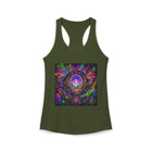 Psychedelic Portal Tank Top – Cannabis and Magic Mushroom Graphic Tank | Trippy Cosmic Forest Summer Top | Enchanted Haze Gift