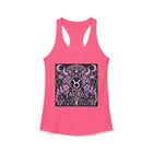 Taurus Celestial Gothic Crest Tank Top – Mystical Zodiac Astrology Graphic Tank | Floral Fantasy Emblem Summer Top | Taurus Horoscope Gift