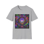 Psychedelic Portal T-Shirt – Cannabis and Magic Mushroom Graphic Tee | Trippy Cosmic Forest Shirt | Enchanted Haze Gift
