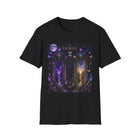 Gemini Celestial Twin Portals T-Shirt – Mystical Zodiac Astrology Graphic Tee | Cosmic Moon & Magic Fantasy Shirt | Gemini Horoscope Gift