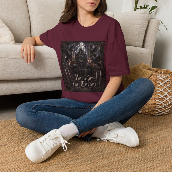 Born for the Throne T-Shirt – Dark Fantasy Royalty Graphic Tee | Gothic Crown and Kingdom Shirt | Fangs & Fairy Tales Gift