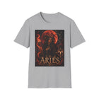 Aries Fiery Moon Goddess T-Shirt – Mystical Zodiac Astrology Graphic Tee | Celestial Fantasy Fire Sign Shirt | Aries Horoscope Gift