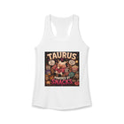 Taurus Powered By Snacks Tank Top – Funny Zodiac Bull Graphic Tank | Cute Astrology Food Meme Sleeveless Shirt | Taurus Horoscope Gift