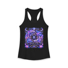 Pisces Celestial Twin Fish Crest Tank Top – Mystical Zodiac Astrology Graphic Tank | Moon Phases Fantasy Summer Top | Pisces Horoscope Gift
