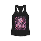 Pastel Goth Celestial Fox Tank Top – Kawaii Mystic Fox Tank with Crescent Moon & Cherry Blossoms