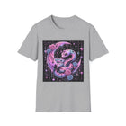 Pastel Goth Snake & Crescent Moon T-Shirt – Kawaii Gothic Serpent Tee with Roses & Celestial Aesthetic