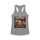 Taurus Touch My Food and Die Tank Top – Funny Zodiac Bull Graphic Tank | Cute Astrology Food Meme Sleeveless Shirt | Taurus Horoscope Gift