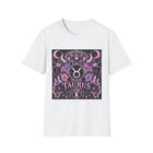 Taurus Celestial Gothic Crest T-Shirt – Mystical Zodiac Astrology Graphic Tee | Floral Fantasy Emblem Shirt | Taurus Horoscope Gift
