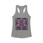 Taurus Celestial Gothic Crest Tank Top – Mystical Zodiac Astrology Graphic Tank | Floral Fantasy Emblem Summer Top | Taurus Horoscope Gift