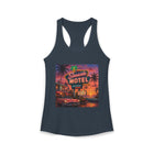 Seaside Motel Tank Top – Retro Neon Beach Graphic Tank | Vintage Coastal Sunset Summer Top | Tropical Vacation Gift
