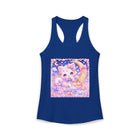 Kawaii Kitten Moon Tank Top – Cute Pastel Cat on Crescent Moon Graphic Tank | Dreamy Celestial Kitty Summer Top | Cutiecore Gift