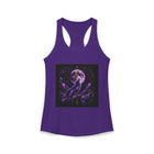 Celestial Wolf Moon Tank Top – Purple Cosmic Wolf & Full Moon Graphic Tank | Mystical Night Sky Fantasy Summer Top | Wolf Lover Gift