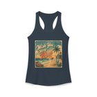 Wish You Were Here Tank Top – Retro Beach Postcard Graphic Tank | Vintage Coastal Surf Summer Top | Tropical Vacation Gift