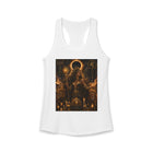 Leo Celestial Sun Priestess Tank Top – Mystical Zodiac Astrology Graphic Tank | Golden Solar Fantasy Summer Top | Leo Horoscope Gift
