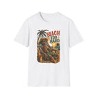 Beach Too Hard Skeleton T-Shirt – Funny Beach Vacation Graphic Tee | Tropical Skeleton Relaxing Shirt | Coastal Summer Gift