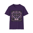 Virgo Celestial Gothic Crest T-Shirt – Mystical Zodiac Astrology Graphic Tee | Floral Fantasy Emblem Shirt | Virgo Horoscope Gift
