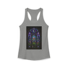 Stained Glass Mushroom Tank Top – Cannabis and Magic Mushroom Graphic Tank | Psychedelic Gothic Window Summer Top | Enchanted Haze Gift