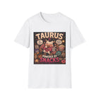 Taurus Powered By Snacks T-Shirt – Funny Zodiac Bull Graphic Tee | Cute Astrology Food Meme Shirt | Taurus Horoscope Gift