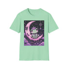 Kawaii Frog on Crescent Moon T-Shirt – Pastel Goth Cute Frog Tee with Pink Moon & Spooky Aesthetic