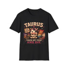 Taurus Touch My Food and Die T-Shirt – Funny Zodiac Bull Graphic Tee | Cute Astrology Food Meme Shirt | Taurus Horoscope Gift