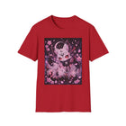 Pastel Goth Celestial Fox T-Shirt – Kawaii Mystic Fox Tee with Crescent Moon & Cherry Blossoms