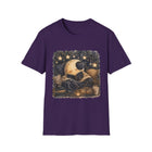 Cozy Crescent Moon Reading T-Shirt – Celestial Book Lover Graphic Tee | Whimsical Night Sky Literary Shirt | Fantasy Reader Gift