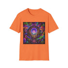 Psychedelic Portal T-Shirt – Cannabis and Magic Mushroom Graphic Tee | Trippy Cosmic Forest Shirt | Enchanted Haze Gift